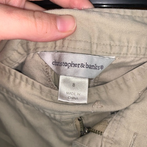 Christopher & Banks khaki cropped chino pants size 8 - Picture 4 of 4